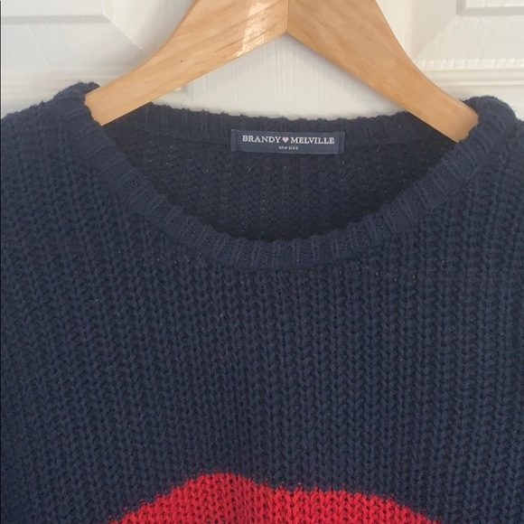 Navy Knit Brandy Melville sweater - Picture 3 of 3